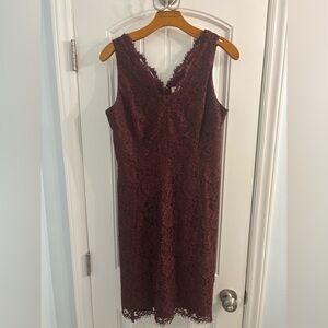 Elegant Burgundy Lace Dress